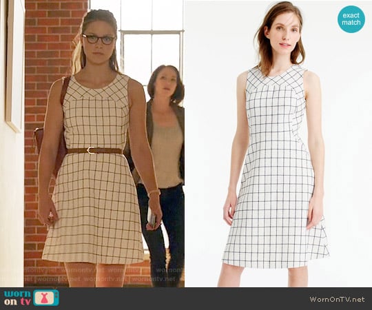 J.Crew Sleeveless A-Line Dress in Windowpane Tweed worn by Kara Danvers (Melissa Benoist) on Supergirl