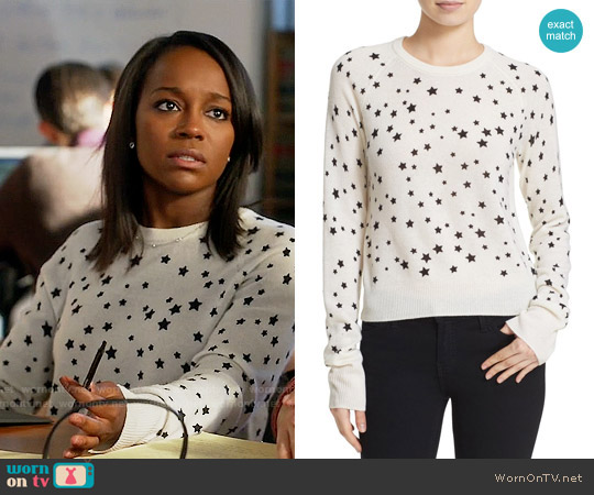 Kate Moss for Equipment Ryder Star Print Cashmere Sweater worn by Michaela Pratt (Aja Naomi King) on How to Get Away with Murder