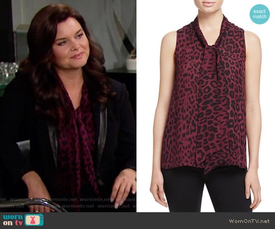 Parker Mia Top in Cordovan Leopard worn by Katie Logan (Heather Tom) on The Bold and the Beautiful