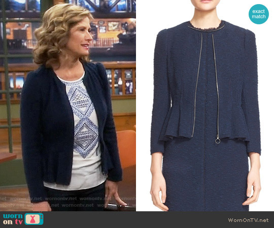 Rebecca Taylor Zip Front Boucl&eacute; Tweed Jacket worn by Vanessa Baxter (Nancy Travis) on Last Man Standing