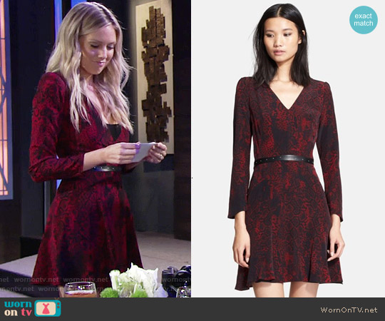 The Kooples Belted Print Silk Dress worn by Abby Newman (Melissa Ordway) on The Young and the Restless