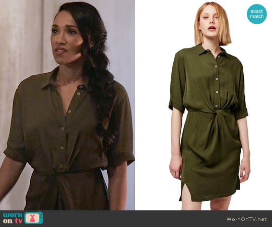 Topshop Twist Front Shirtdress worn by Iris West (Candice Patton) on The Flash