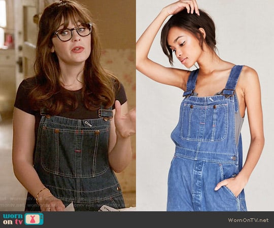 Urban Renewal Vintage Overall worn by Jessica Day (Zooey Deschanel) on New Girl