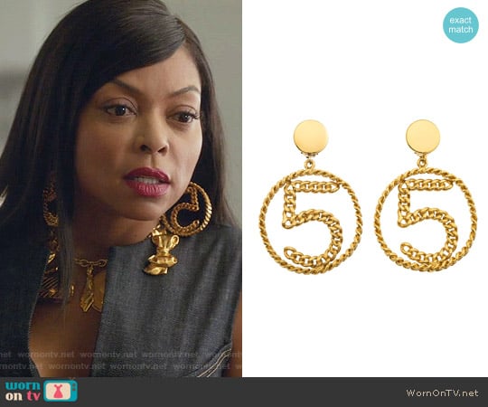 Chanel Chanel No.5 Chain Motif Earrings worn by Cookie Lyon (Taraji P. Henson) on Empire