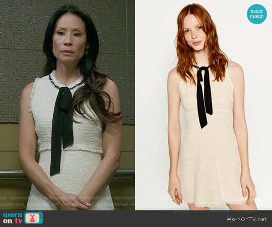 Zara Tweed Dress with Layered Skirt worn by Joan Watson (Lucy Liu) on Elementary