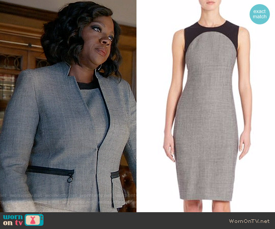 Akris Punto Jersey Trim Wool Sheath Dress worn by Annalise Keating (Viola Davis) on How to Get Away with Murder