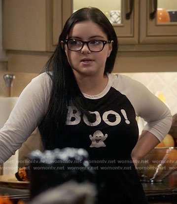 Alex’s BOO! ghost emoji tee on Modern Family