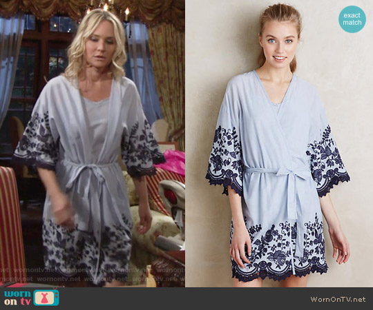 Anastasia Embroidered Robe from Anthropologie worn by Sharon Newman (Sharon Case) on The Young and the Restless