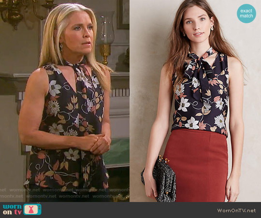 Maeve Petalsilk Tie-Neck Shell worn by Jennifer Horton (Melissa Reeves) on Days of our Lives