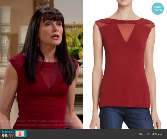 Bailey 44 Courtney Top in Garnet worn by Quinn Fuller (Rena Sofer) on The Bold and the Beautiful