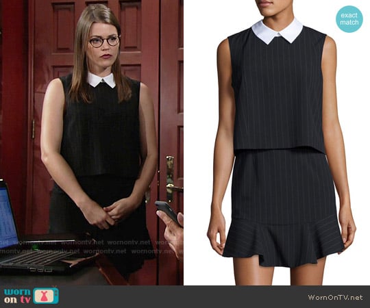 Bcbgmaxazria Abygail Pinstripe Popover Dress worn by Natalie Soderberg (Mara McCaffray) on The Young and the Restless