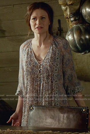 Belle’s floral print dress on Once Upon a Time