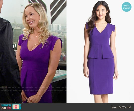 Black Halo Keyton Peplum Dress worn by Donna Logan (Jennifer Gareis) on The Bold and the Beautiful