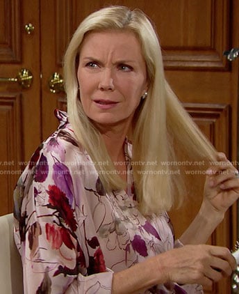 Brooke’s floral robe on The Bold and the Beautiful