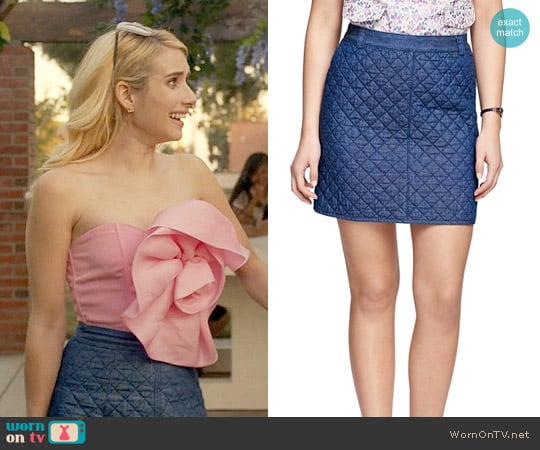 Brooks Brothers Cotton Quilted Skirt worn by Chanel Oberlin (Emma Roberts) on Scream Queens