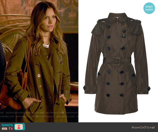 Burberry Balmoral Trench in Olive worn by Paige Dineen (Katharine McPhee) on Scorpion