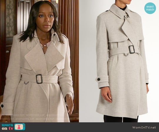 Burberry Leveson Cashmere Coat worn by Michaela Pratt (Aja Naomi King) on How to Get Away with Murder