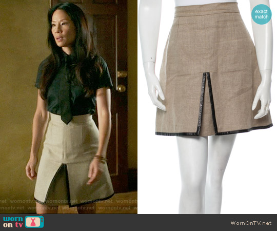 Celine Linen Skirt worn by Joan Watson (Lucy Liu) on Elementary