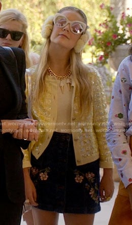 Chanel 3’s yellow sequin jacket and ice cream necklace on Scream Queens
