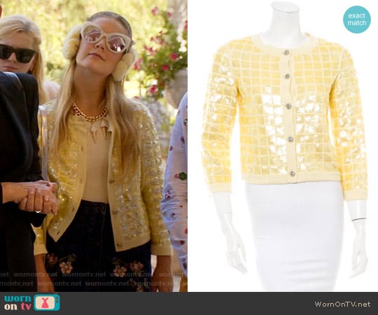 Chanel Sequin Cardigan worn by Chanel #3 (Billie Lourd) on Scream Queens