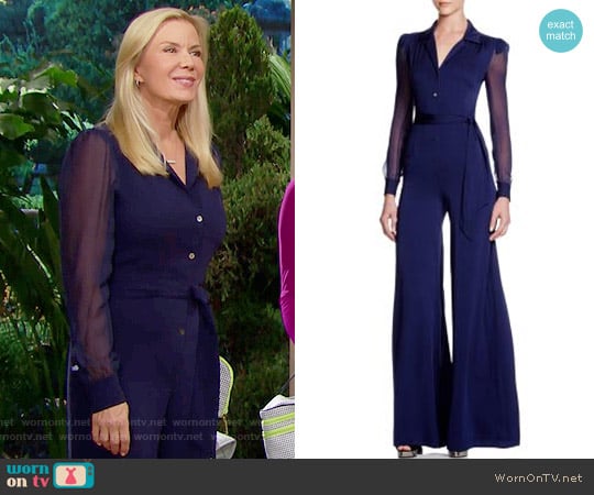 Diane von Furstenberg Cathy Jumpsuit worn by Brooke Logan (Katherine Kelly Lang) on The Bold and the Beautiful
