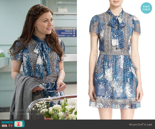 Diane von Furstenberg Marisa Dress in Bead Comp Peacock/Beads Black worn by Belle (Emilie de Ravin) on Once Upon A Time
