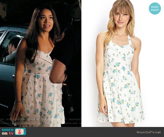 Forever 21 Floral Print Halter Dress worn by Jane Villanueva (Gina Rodriguez) on Jane the Virgin
