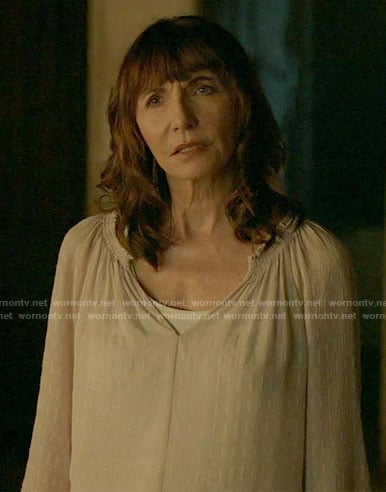 Gail’s white embroidered blouse on Last Man on Earth