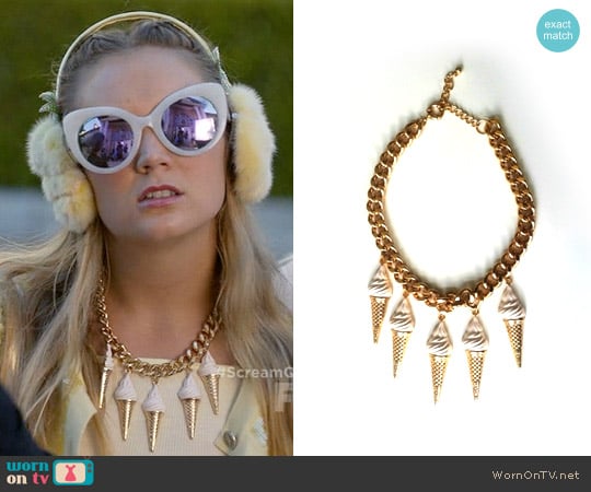 H&M Ice Cream Cone Necklace worn by Chanel #3 (Billie Lourd) on Scream Queens