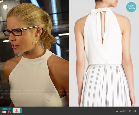 JOA Tie Back Crop Top worn by Felicity Smoak (Emily Bett Rickards) on Arrow