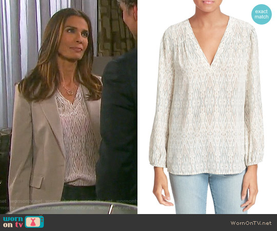 Joie Avonmora Print Silk Blouse worn by Hope Williams (Kristian Alfonso) on Days of our Lives