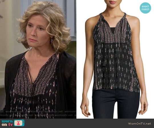 Joie Shara D Top in Caviar worn by Vanessa Baxter (Nancy Travis) on Last Man Standing