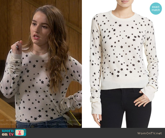 Kate Moss for Equipment Ryder Star Print Cashmere Sweater worn by Eve Baxter (Kaitlyn Dever) on Last Man Standing