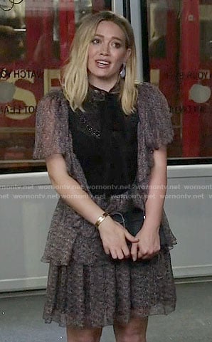 Kelsey’s tiered chiffon dress on Younger