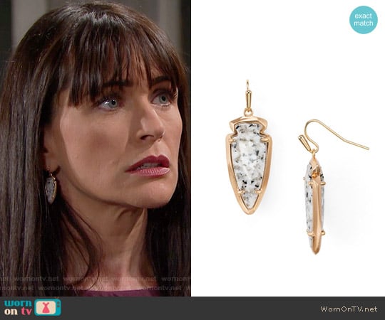 Kendra Scott Katelyn Earrings in Granite worn by Quinn Fuller (Rena Sofer) on The Bold and the Beautiful