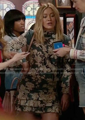 Kelsey’s green floral long sleeved dress on Younger