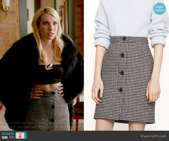 Maje Jarrete Skirt worn by Chanel Oberlin (Emma Roberts) on Scream Queens