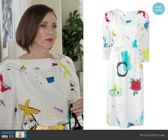Marc Jacobs Collage Print Dress worn by Diana Trout (Miriam Shor) on Younger