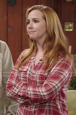 Mariah’s red plaid shirt on The Young and the Restless