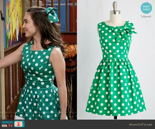 The Pennsylvania Polka Dress in Shamrock Dots from Modcloth worn by Riley Matthews (Rowan Blanchard) on Girl Meets World
