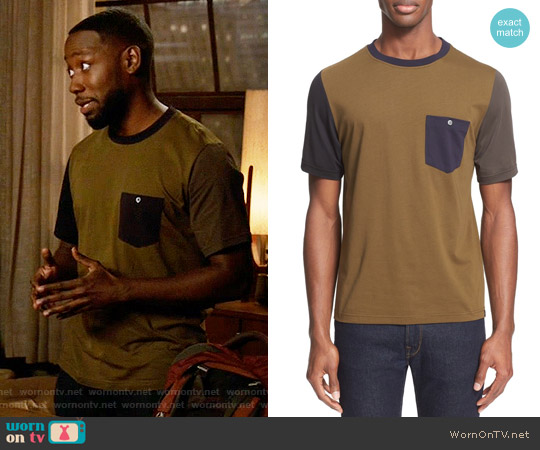 PS Paul Smith Colorblock Pocket T-Shirt worn by Winston Bishop (Lamorne Morris) on New Girl