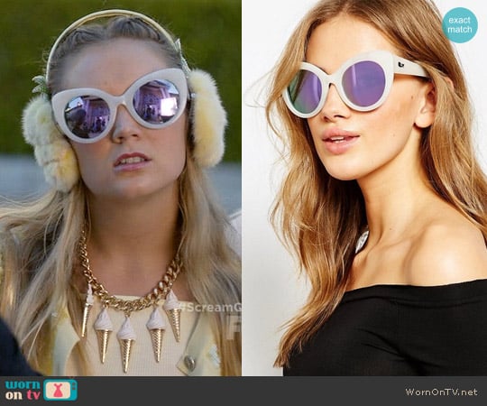 Quay Screamin Diva Cat-Eye Sunglasses worn by Chanel #3 (Billie Lourd) on Scream Queens