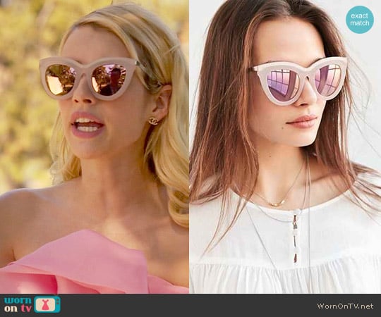 Quay Eclipse Sunglasses worn by Chanel Oberlin (Emma Roberts) on Scream Queens
