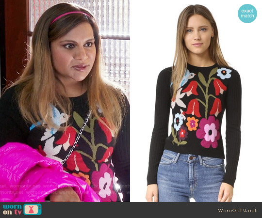RED Valentino Intarsia Sweater worn by Mindy Lahiri (Mindy Kaling) on The Mindy Project
