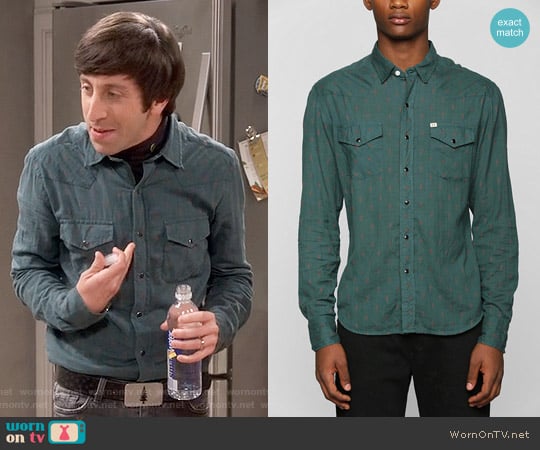 Salt Valley Dobby Western Shirt worn by Howard Wolowitz (Simon Helberg) on The Big Bang Theory