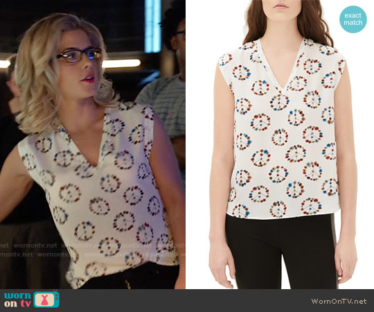 Sandro Ezel Top worn by Felicity Smoak (Emily Bett Rickards) on Arrow