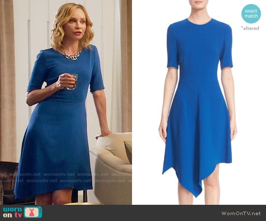 Stella McCartney Handkerchief Hem Cady Dress worn by Cat Grant (Calista Flockhart) on Supergirl