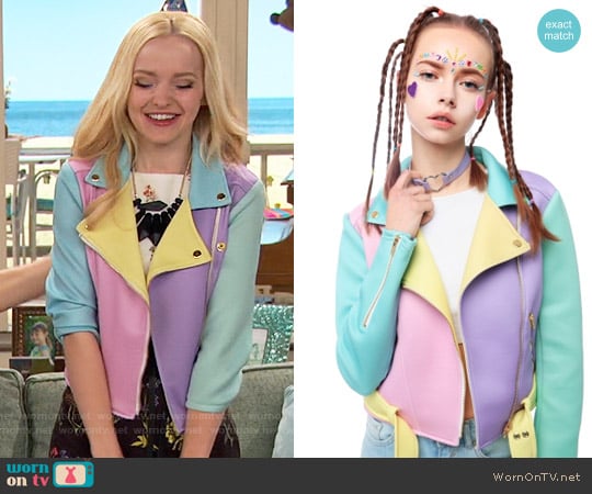 Sugarpills Pastel Moto Jacket worn by Liv Rooney (Dove Cameron) on Liv and Maddie