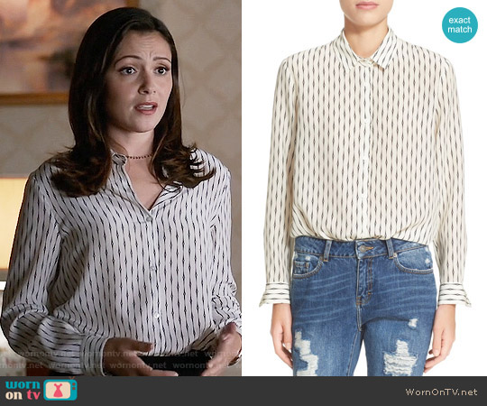 The Kooples Fantasy Silk Shirt worn by Emily Rhodes (Italia Ricci) on Designated Survivor