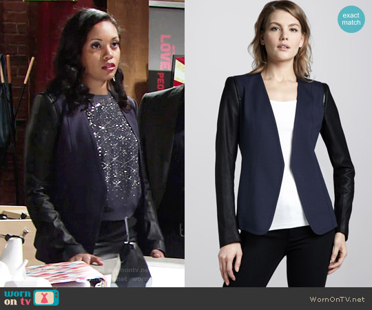 Theory Pryor Two-Tone Blazer worn by Hilary Curtis (Mishael Morgan) on The Young and the Restless